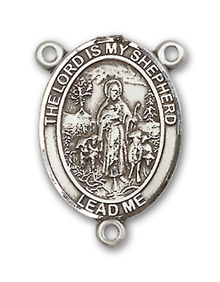 Lord is My Shepherd Rosary Centerpiece Sterling Silver or Pewter - Sterling Silver