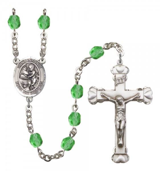 Women's San Antonio Birthstone Rosary - Peridot