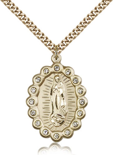 Large Our Lady of Guadalupe Medal - 14KT Gold Filled