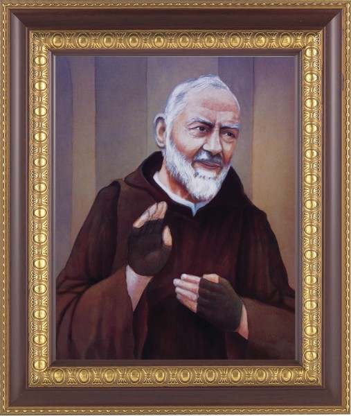 St. Padre Pio 8x10 Framed Print Under Glass - #126 Frame