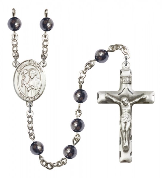 Men's St. Dunstan Silver Plated Rosary - Gray