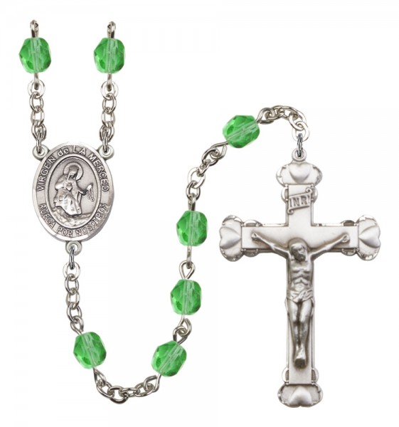 Women's Virgen de la Merced Birthstone Rosary - Peridot
