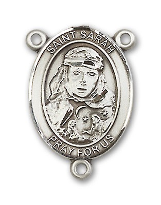 St. Sarah Rosary Centerpiece Sterling Silver or Pewter - Sterling Silver
