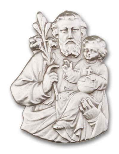 St. Joseph Visor Clip - Antique Silver
