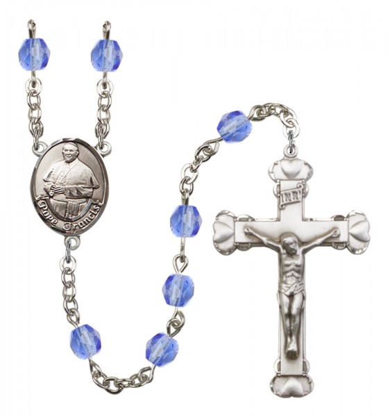 Women's Pope Francis Birthstone Rosary - Sapphire