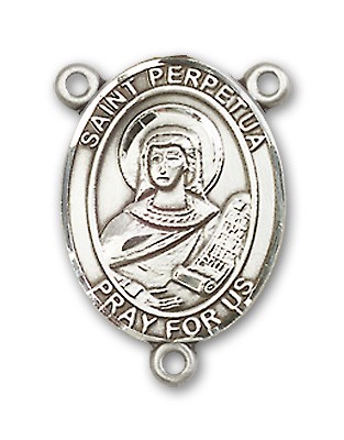 St. Perpetua Rosary Centerpiece Sterling Silver or Pewter - Sterling Silver