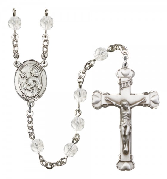 Women's St. Kevin Birthstone Rosary - Crystal