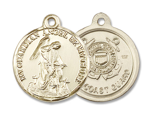 Guardian Angel Coast Guard Medal - 14K Solid Gold