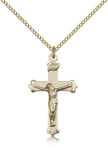 Women's Divine Fancy Crucifix Pendant - 14KT Gold Filled