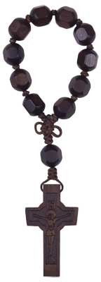 Jujube Wood One Decade Rosary - 12mm - Brown