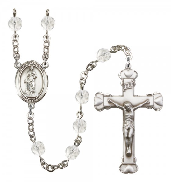 Women's St. Barbara Birthstone Rosary - Crystal