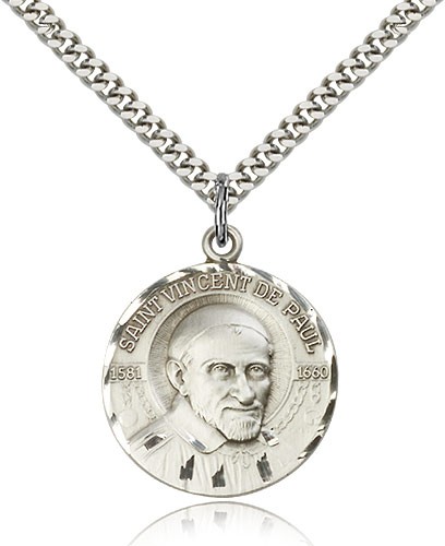Men's St. Vincent De Paul Medal - Sterling Silver