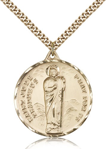 Men's Large Saint Jude Medal - 14KT Gold Filled