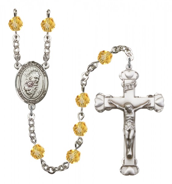 Women's Blessed Trinity Birthstone Rosary - Topaz