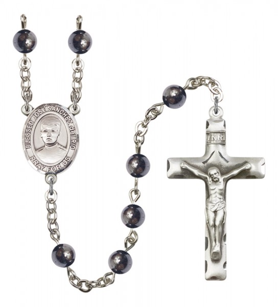 Men's Blessed Jose Canchez del Rio Silver Plated Rosary - Gray