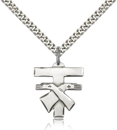 Franciscan Cross Pendant, Women or Youth - Sterling Silver