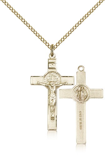 Women's St. Benedict Crucifix Pendant - 14KT Gold Filled