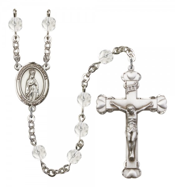 Women's Our Lady of Fatima Birthstone Rosary - Crystal