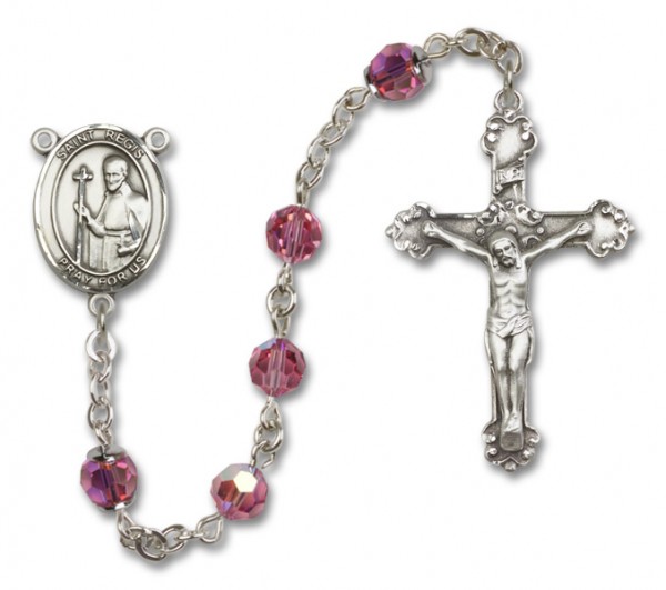 St. Regis Sterling Silver Heirloom Rosary Fancy Crucifix - Rose
