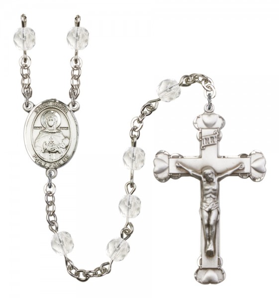 Women's St. Daria Birthstone Rosary - Crystal