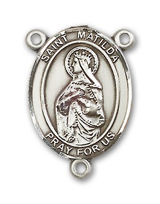 St. Matilda Rosary Centerpiece Sterling Silver or Pewter - Sterling Silver