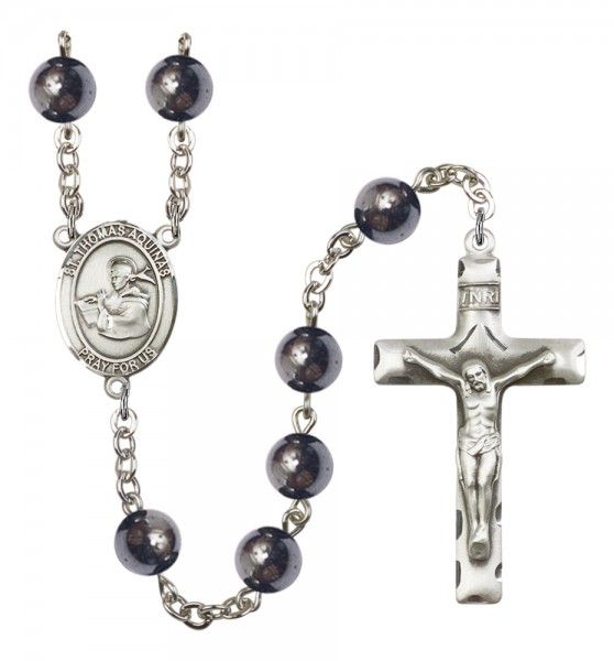 Men's St. Thomas Aquinas Silver Plated Rosary - Silver