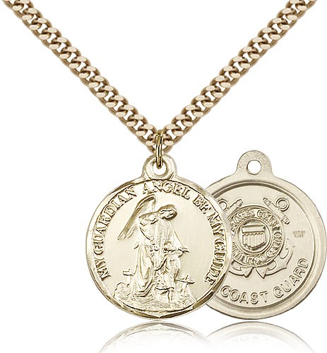 Guardian Angel Coast Guard Medal - 14KT Gold Filled