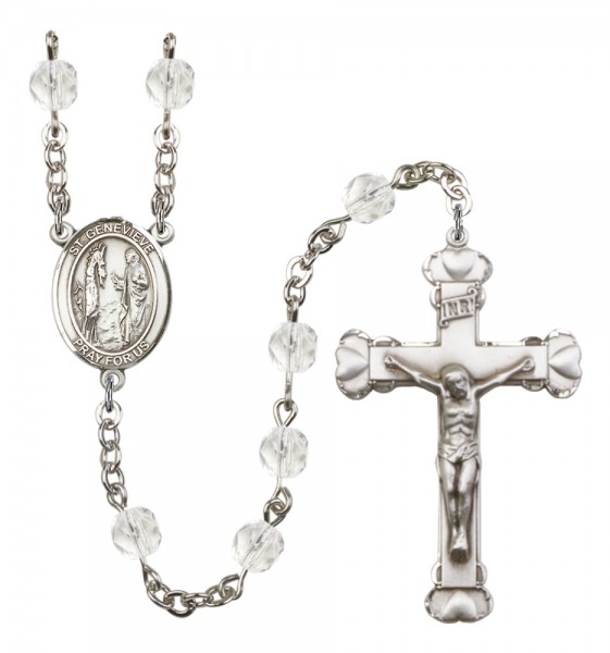 Women's St. Genevieve Birthstone Rosary - Crystal