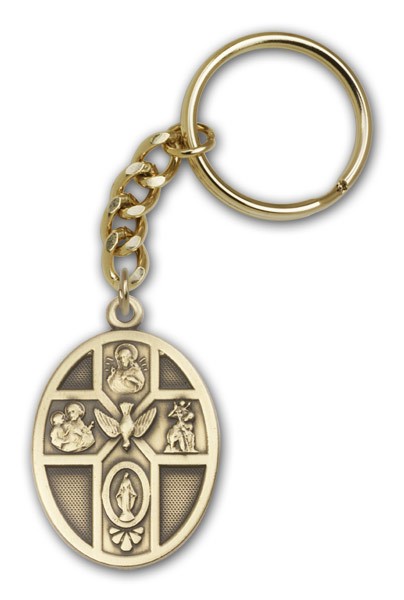 5-Way Holy Spirit Keychain - Antique Gold