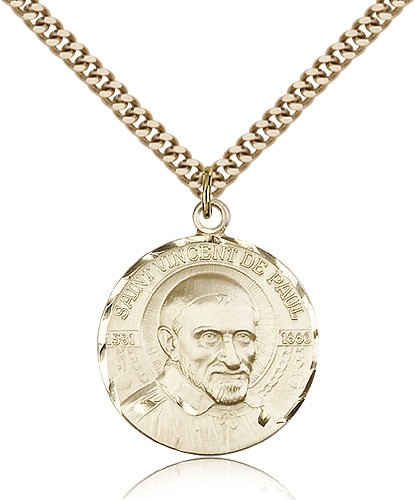 Men's St. Vincent De Paul Medal - 14KT Gold Filled
