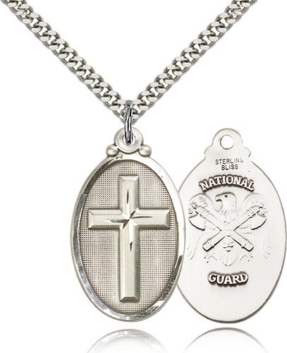 Cross National Guard Pendant - Sterling Silver