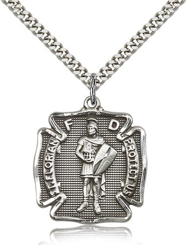 Men's St. Florian Medal - Sterling Silver