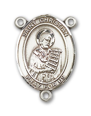 St. Christian Demosthenes Rosary Centerpiece Sterling Silver or Pewter - Sterling Silver