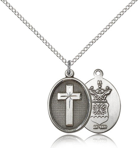 Cross Air Force Pendant - Sterling Silver