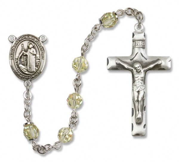 Raymond of Penafort Sterling Silver Heirloom Rosary Squared Crucifix - Zircon
