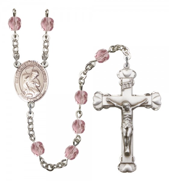 Women's Blessed Herman the Cripple Birthstone Rosary - Light Amethyst