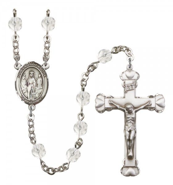 Women's Our Lady of Knock Birthstone Rosary - Crystal