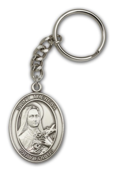 St. Theresa Keychain - Antique Silver