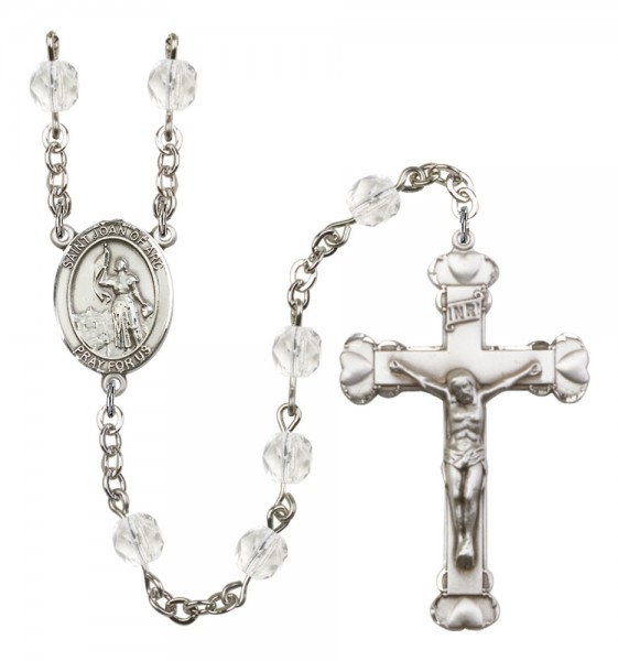 Women's St. Joan of Arc Birthstone Rosary - Crystal