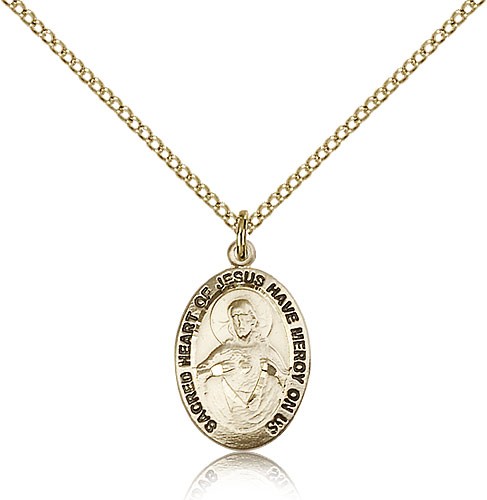 Women's Have Mercy on Us Scapular Medal Necklace - 14KT Gold Filled