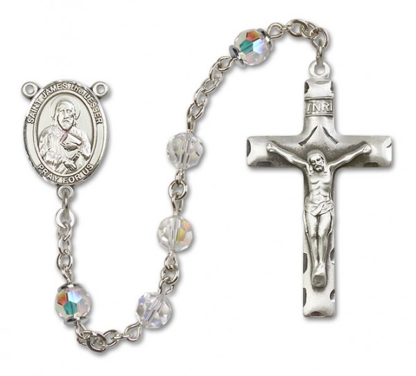 St. James the Lesser Sterling Silver Heirloom Rosary Squared Crucifix - Crystal