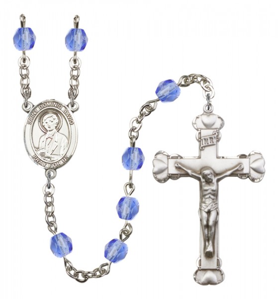 Women's St. Dominic Savio Birthstone Rosary - Sapphire