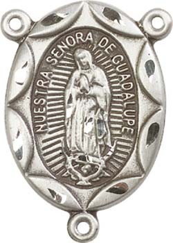 Nuestra Senora De Guadalupe Rosary Centerpiece - Sterling Silver