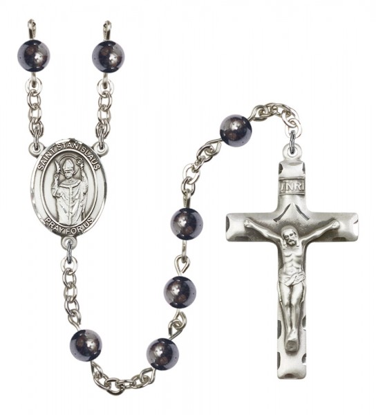 Men's St. Stanislaus Silver Plated Rosary - Gray