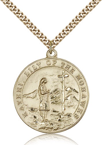 Blessed Kateri Medal - 14KT Gold Filled