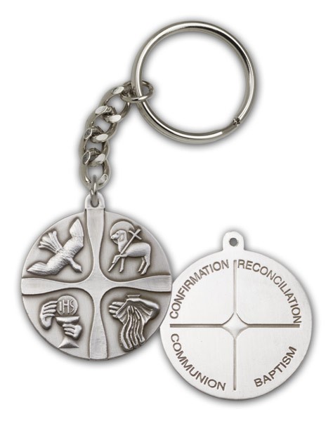 Christian Life Keychain - Antique Silver