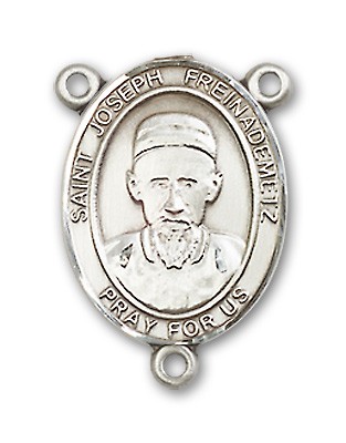 St. Joseph Freinademetz Rosary Centerpiece Sterling Silver or Pewter - Sterling Silver