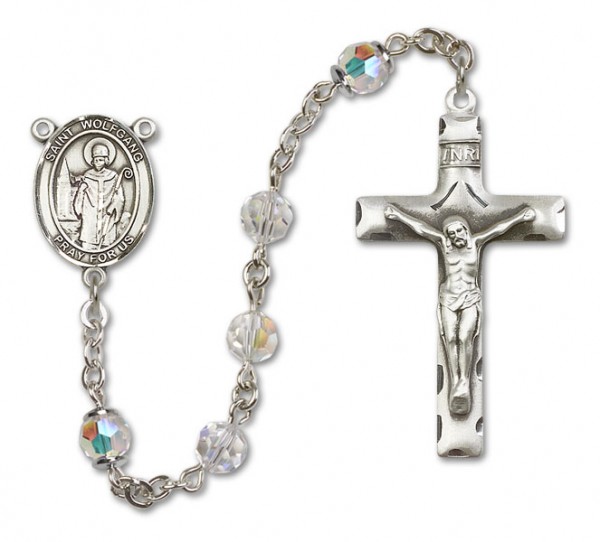 St. Wolfgang Sterling Silver Heirloom Rosary Squared Crucifix - Crystal
