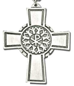 Chi Rho Cross Pendant - Silver