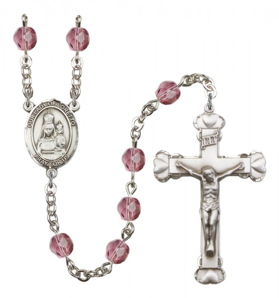 Women's Our Lady of Loretto Birthstone Rosary - Amethyst